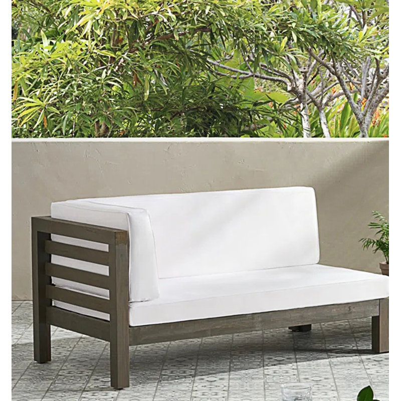 Banc de coin gauche avec coussin, Blanc