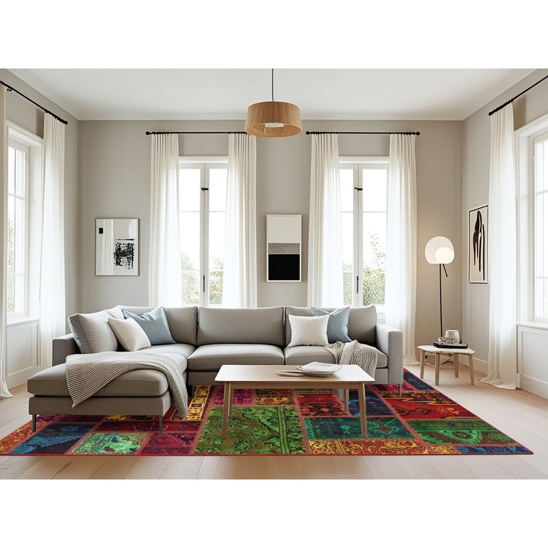 Wool Abstract Indoor Rug, Rectangle 8' x 12'