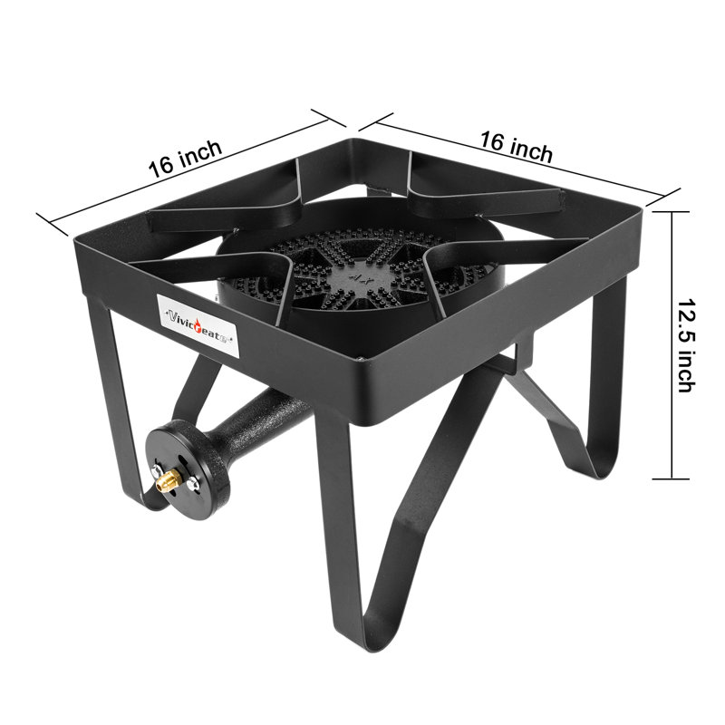 Vivicreate Black Cast Iron Single Burner High Pressure Propane Gas Stove