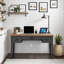 Bureau 53 po, aucun assemblage requis, finition noire et whisky
