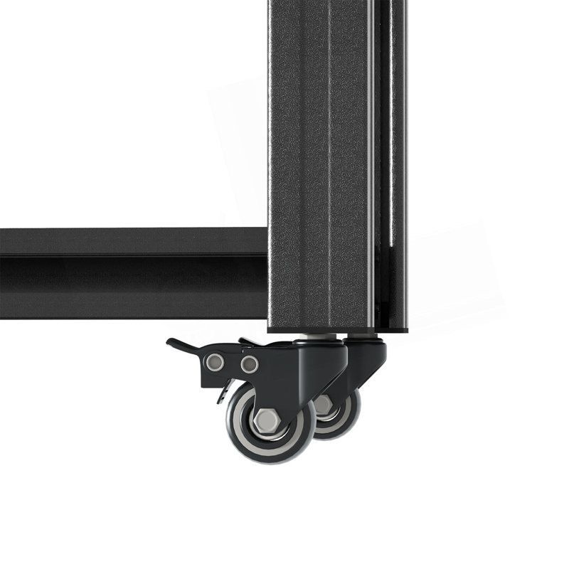 Étagère réglable à 5 niveaux avec panneau perforé et roulettes, tablettes de rangement robustes