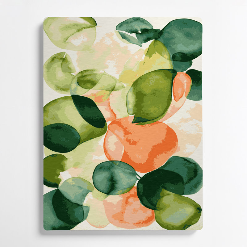 Abstrait aquarelle 58, art mural en métal beige