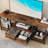 And Industrial TV Console Table With Open Storage-596902381