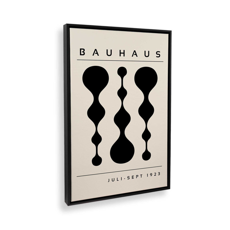 Bauhaus à géométrie liquide, Cadre flottant noir satiné, H 18,75 po x l 12,75 po x P 1,75 po