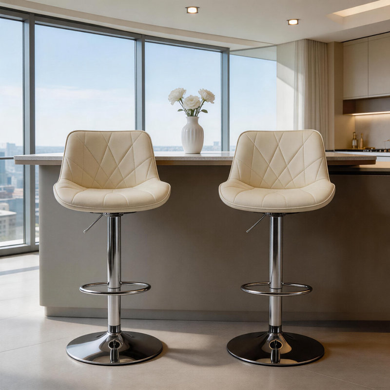 Mordern Adjustable Swivel Counter Height Bar Stools (Set of 2)