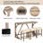 4-Piece Bar Table Set With Power Outlet, Dining Bar Table And Chairs Set,Bar Table Set With 3 Padded Stools For Living Room, Dining Room, Game Room, Brown-874423115-874423114