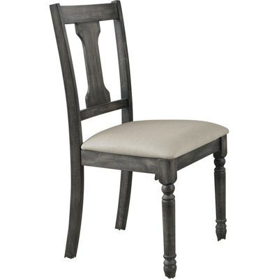 Wallace Tan Linen & Weathered Gray Finish Side Chair (Set Of 2)
