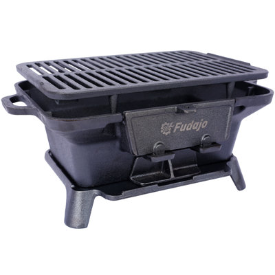 Oval Cast Iron Grill Outdoor, Portable Charcoal Grill And Tabletop Cast Iron Skillet - 100% Cast Iron, Enameled, Durable, Small Charcoal Grill, Campin -  SHANRUGUOJI, XJ1-W465P191411