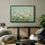 «White Daisy Meadow» sur fond vert doux, reproduction d'art encadrée-396812509-396812511