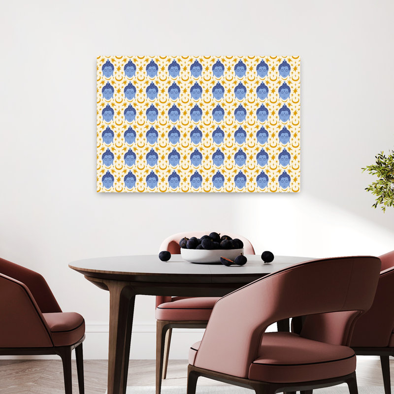 Buddhapatternno19 Peaceful Serene Abstract Landscape Nature Wall Art Print 1 Piece Wrapped Canvas Wall Art