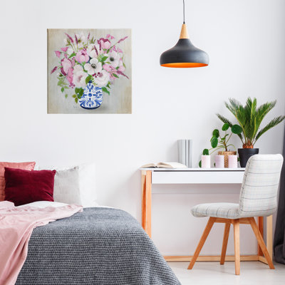 Toile de fleur rose chinoise, design par Janet Tava