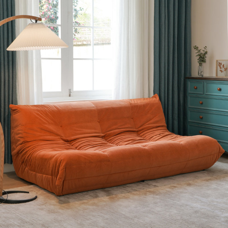 Canapé simple et créatif de 70,8 po, Fibre de polyester orange