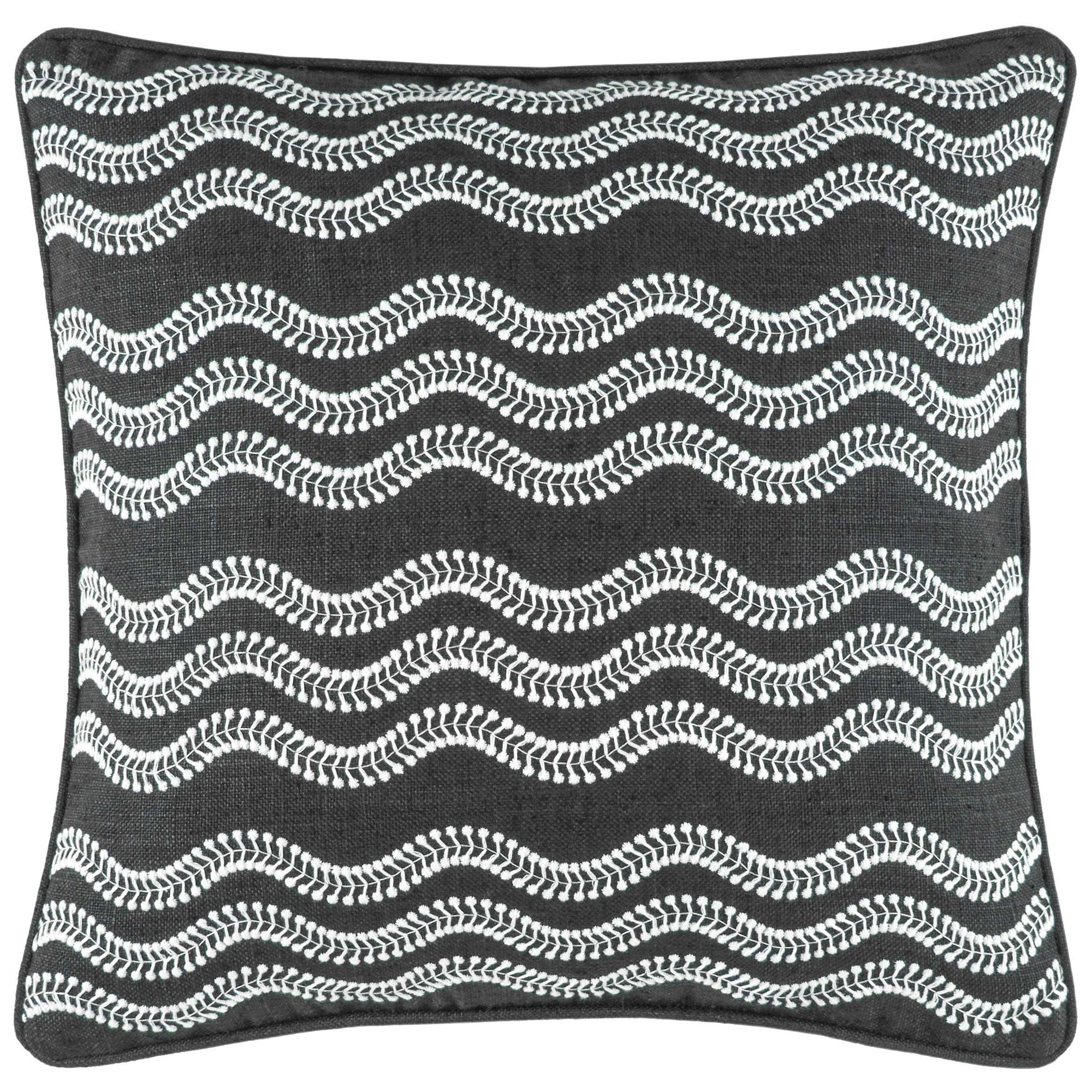 Scout Embroidered Indoor/Outdoor Decorative Pillow, Gray, Pillow Cover Only - No Insert