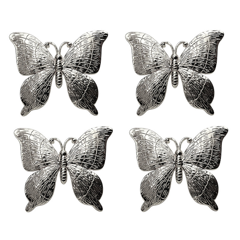Rond de serviette papillon, Argent