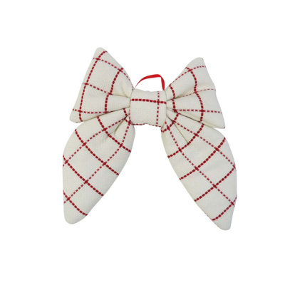 Red And White Checkered Christmas Bow Decoration