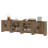 TV Stand For Tvs Up To 110 Inch, Farmhouse Entertainment Center With Storage, Wood Media Console With Glass Doors And Closed Cabinets, Rustic TV Cabinet With Adjustable Shelves, Brown-236182624