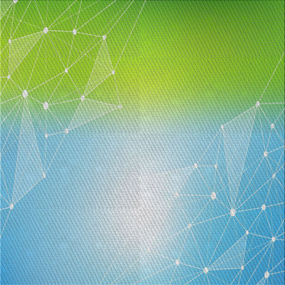 Tapis bleu/vert à motifs