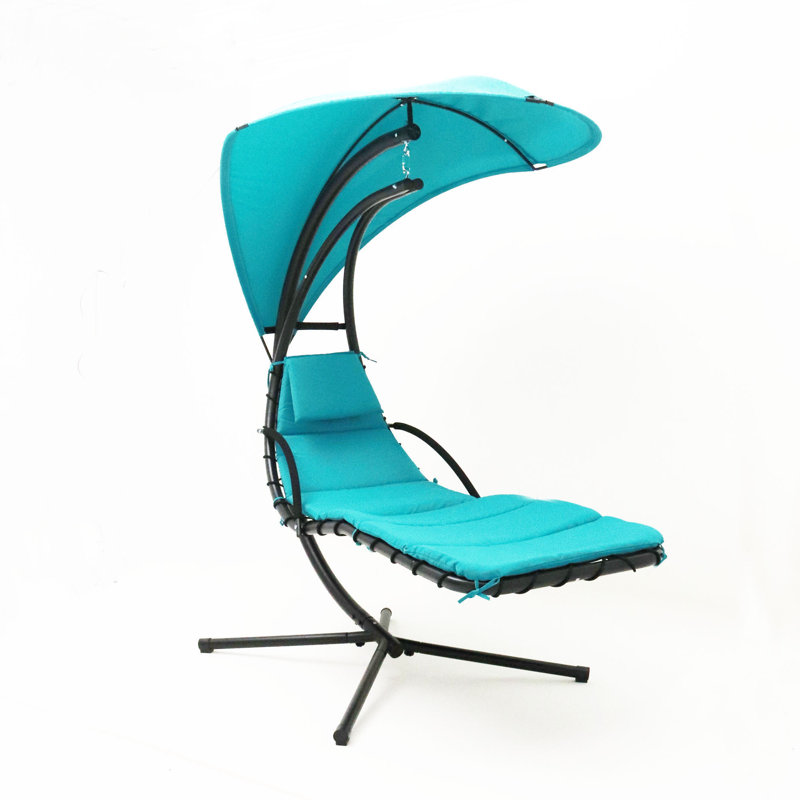 Chaise longue de patio suspendue Wirt, Sarcelle