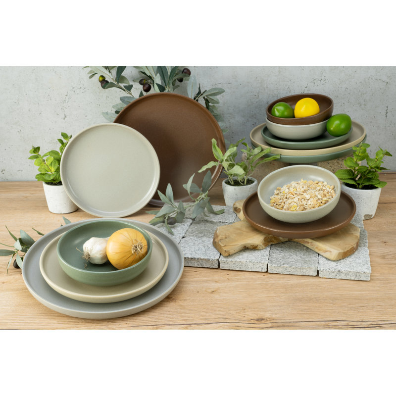 Uno 12 pcs. Stoneware Dinnerware, Natural