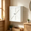 Armoire de salle de bain murale blanche de style campagnard, armoire à pharmacie de style grange avec étagères réglables, armoire de rangement murale en panneaux de fibres de moyenne densité
