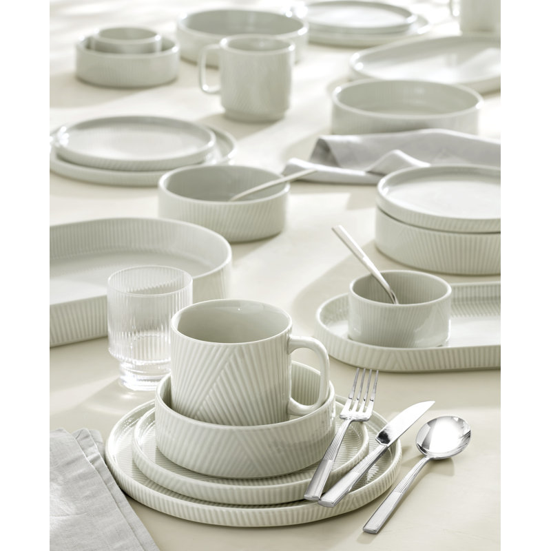 Modulus Mugs, Set of 4, Vapor, White