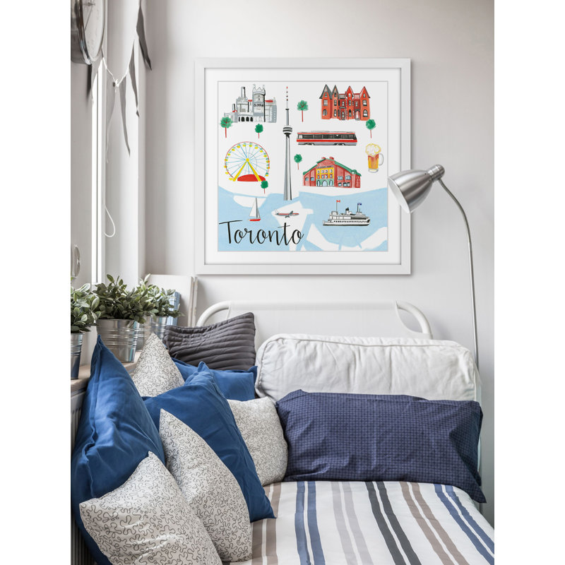 « toronto » par molly rosner, reproduction d’art encadrée, H 18 po x l 18 po