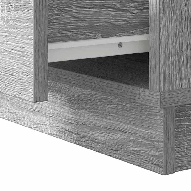 Bedside Cabinet 50 X 34.5 X 50 Cm Engineered Wood, Grey