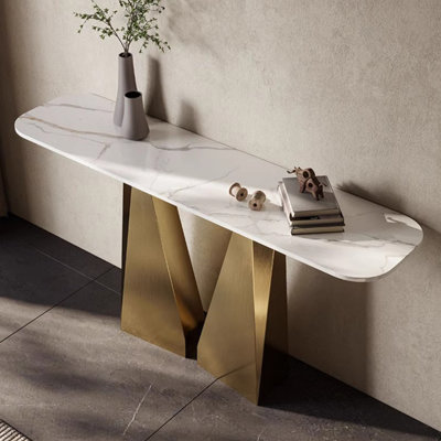 Italian-style light luxury console table.