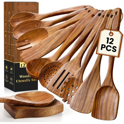 12 Pcs Nonstick Wooden Cooking Utensils Set
