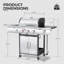 Barbecue au gaz propane liquide à 3 brûleurs HAVATO avec brûleur latéral et grilles en fonte émaillée en porcelaine (puissance de 34 000 BTU), argent
