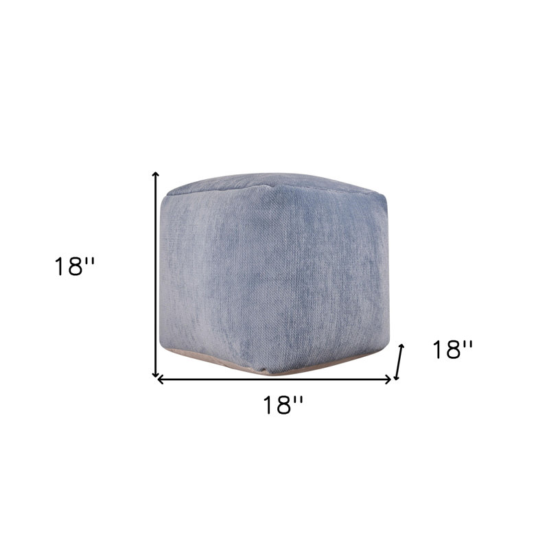 Repose-pieds 18 po Chenille, Bleu clair