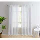 Hailey Faux Linen Sheer Curtain Panels