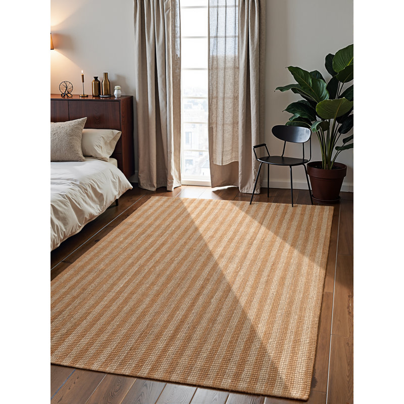 Harvest Striped Jute / Sisal Hand Woven Area Rug, Rectangle 160 x 230 cm