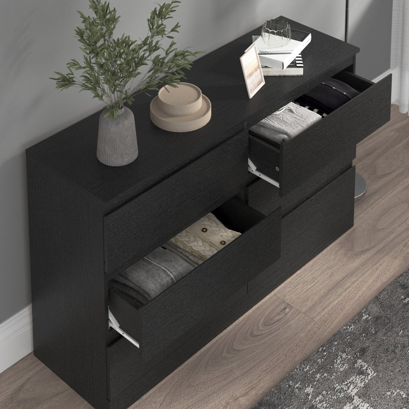 Commode 6 tiroirs Aadaya, Chêne noir