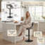 Swivel Upholstered Adjustable Height Counter Stool with Metal Frame-1777060144