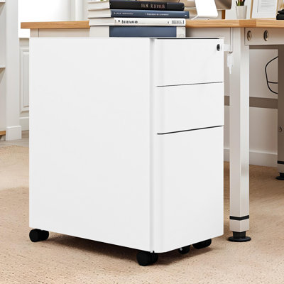 30cm Wide 3 -Drawer Mobile Steel File Cabinet