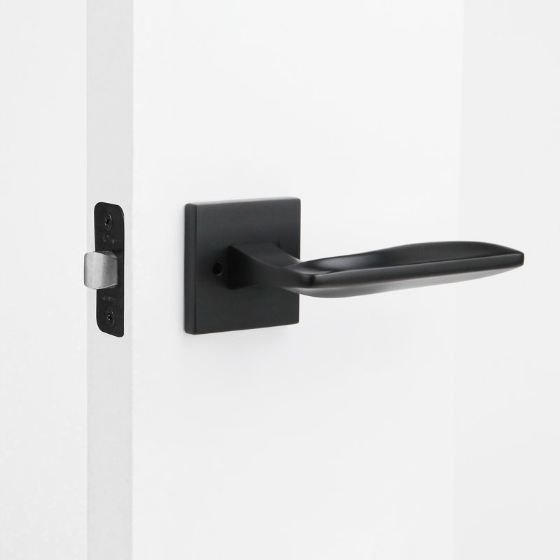 Poignée de porte intérieure Canal Modern, Noir mat, Droite, Intimité