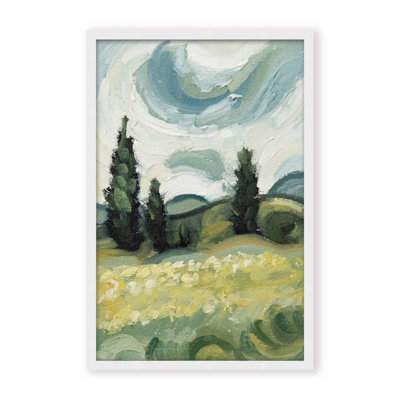 Nature Inspired Whirlwind Dreams: Abstract Swirls Of Hills And Cloudy Skies