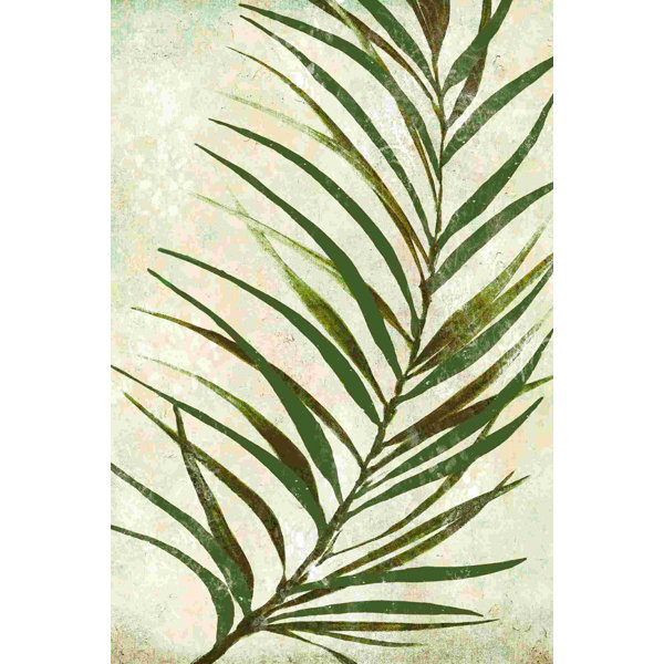 Bay Isle Home Textured Palm Leaf 2 On Canvas Print | Wayfair