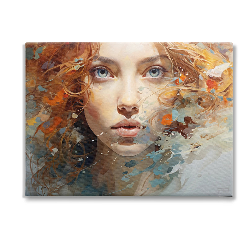 "Abstract Splatter Portrait", art mural par Rb, H 36 po x l 48 po