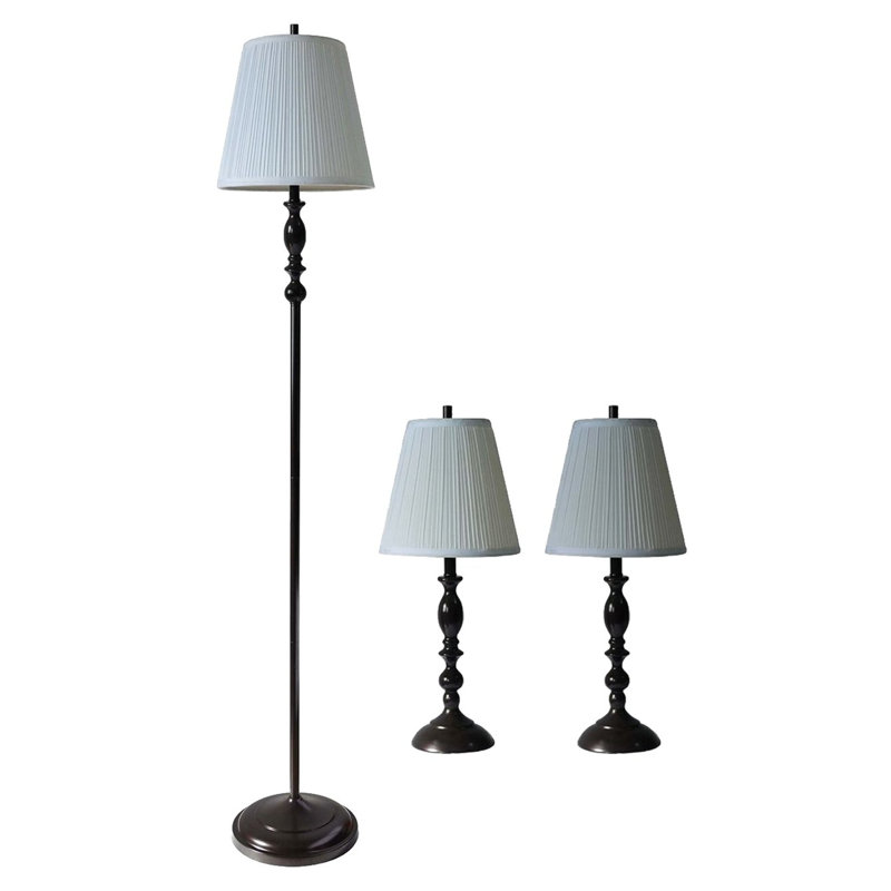 Ensemble de lampes de plancher et de table 61 po Loughguile, Bronze huilé