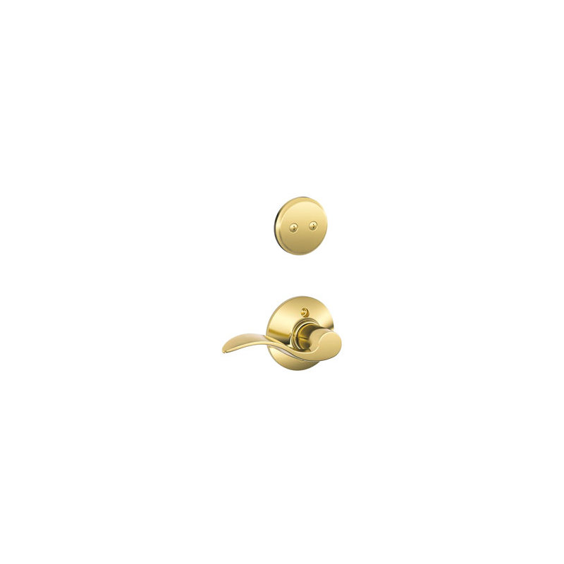 Accent Inactive Interior Lever Dummy Entry Set (Exterior Portion Sold Separately), Bright Brass, Right