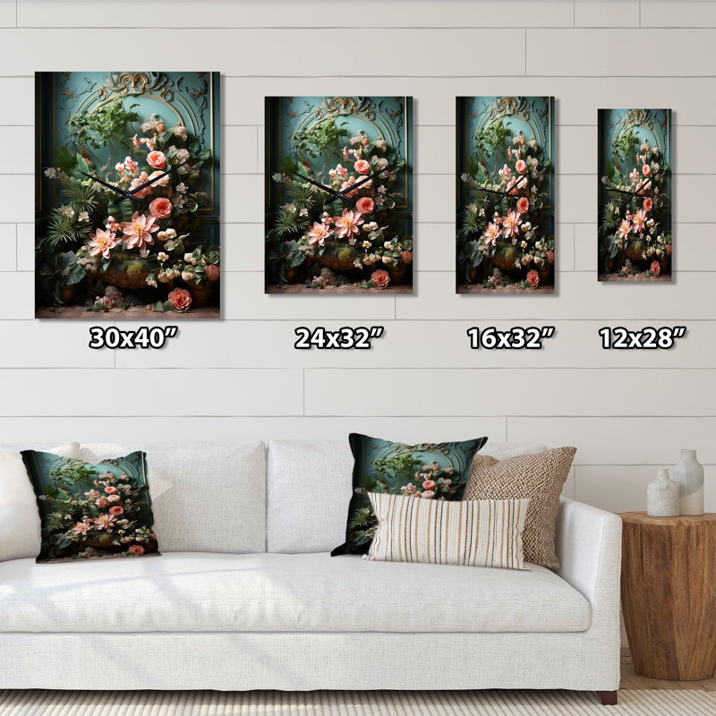 Analeshia - Horloge murale plantes surdimensionnée, Grand