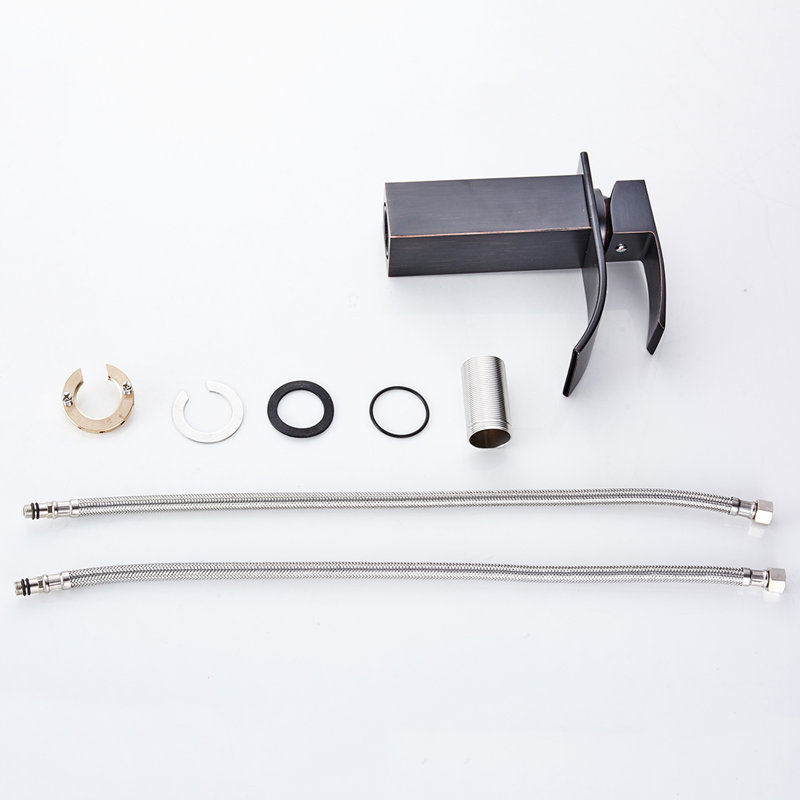 Bathroom Faucet - Single Hole Basin With Handle, To Corrosion, Bronze Finish Contemporary Sink 1 Ceramic Filler, Tarnishing,