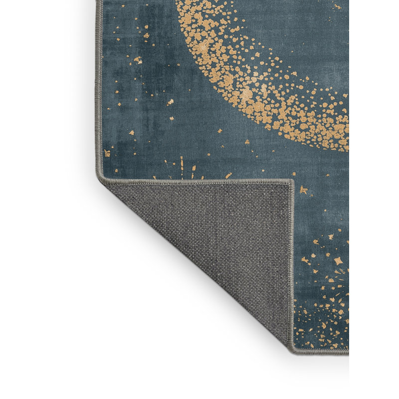 Soft Plush Feingold New Years Modern & Contemporary Abstract Area Rug in Gray – Gray Binding, 5x8