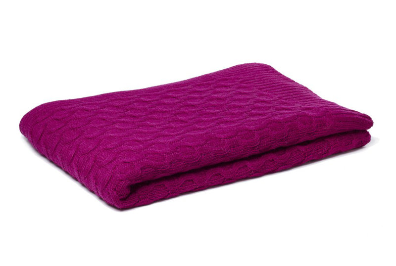Theo Texture Alpaca Throw, Peony