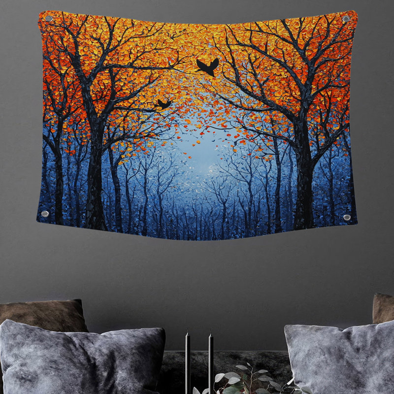 Autumn Forest Wall Tapestry -  Nature Wall Decor, 50" H x 60" W