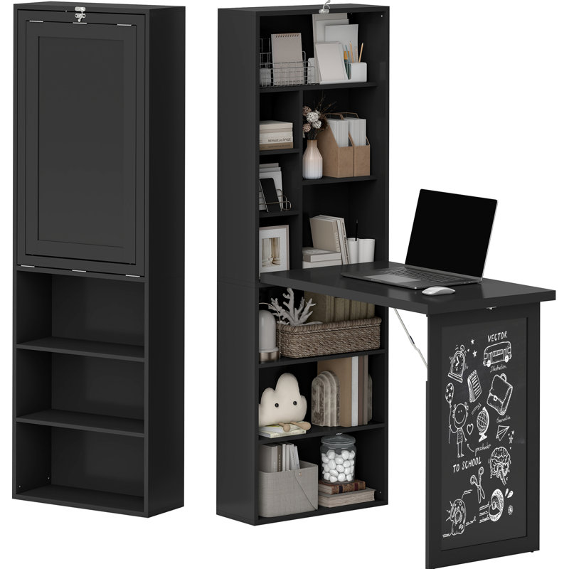 Wall Mount Computer Desk,Fold-Out Convertible Home Office Desk
