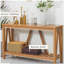Console, table d'entrée de ferme avec tablette à lattes de rangement, canapé rustique avec anti-basculement pour le salon, couloir-2126556452