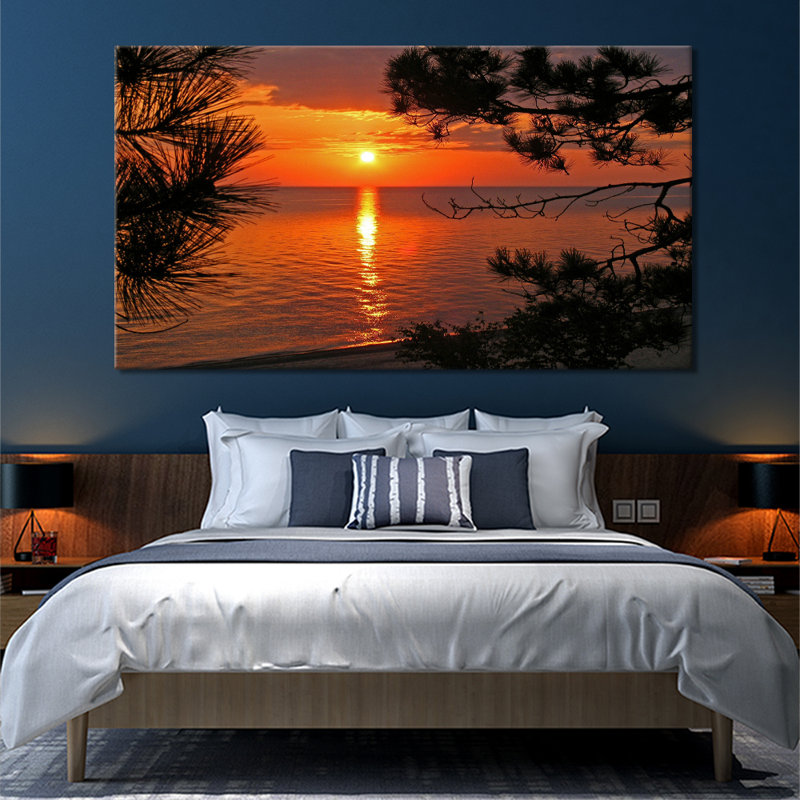 Ocean Sunset - Wrapped Canvas Print, 76cm H x 127cm W x 3.2cm D